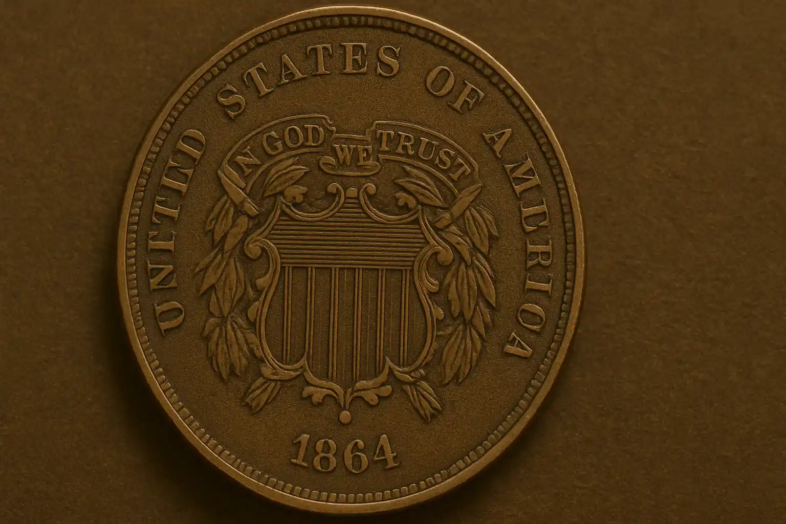 a photo showing the Small Motto design of a 2 cent coin